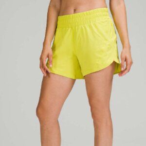 Lululemon Track That Mid-Rise Lined Short 5” Yellow Serpentine Size 4